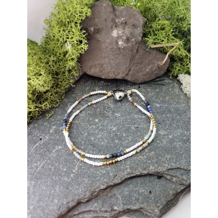 Dumortieryt, Kalcyt & Hematyt miodowy – podwójna harmonia kontrastów